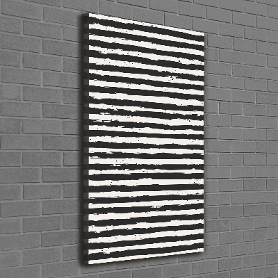 Fotografía en lienzo vertical Rayas blancas y negras