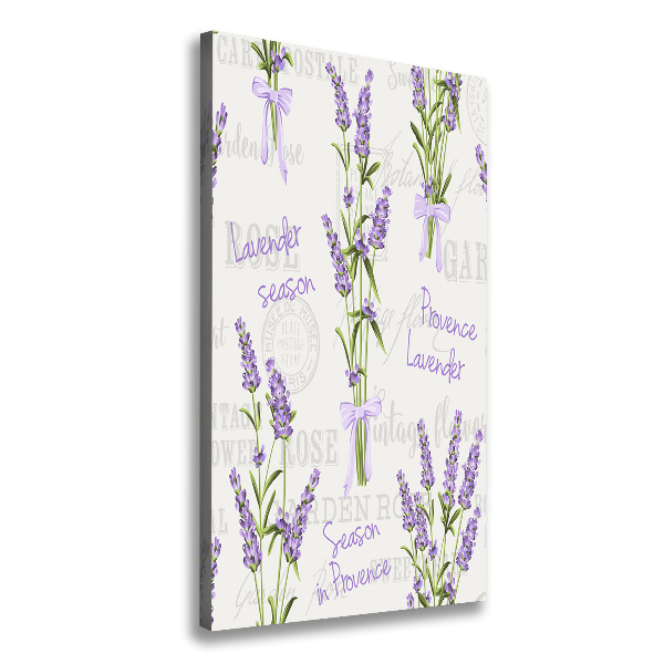 Cuadro canvas decorativo para salón vertical Lavanda