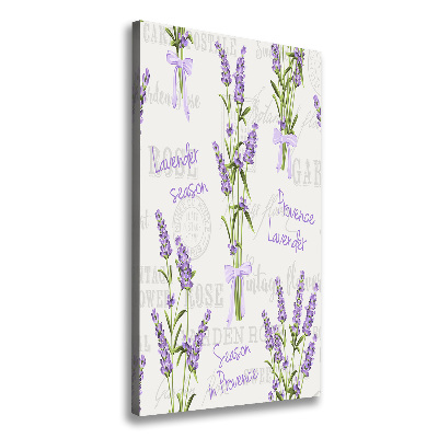 Cuadro canvas decorativo para salón vertical Lavanda