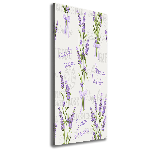 Cuadro canvas decorativo para salón vertical Lavanda