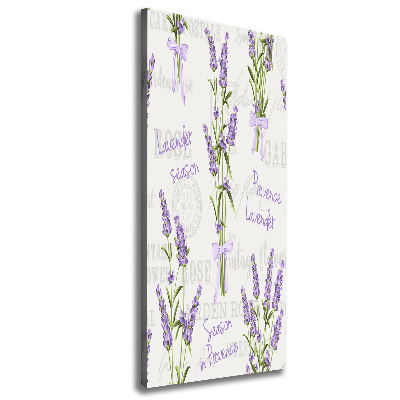 Cuadro canvas decorativo para salón vertical Lavanda