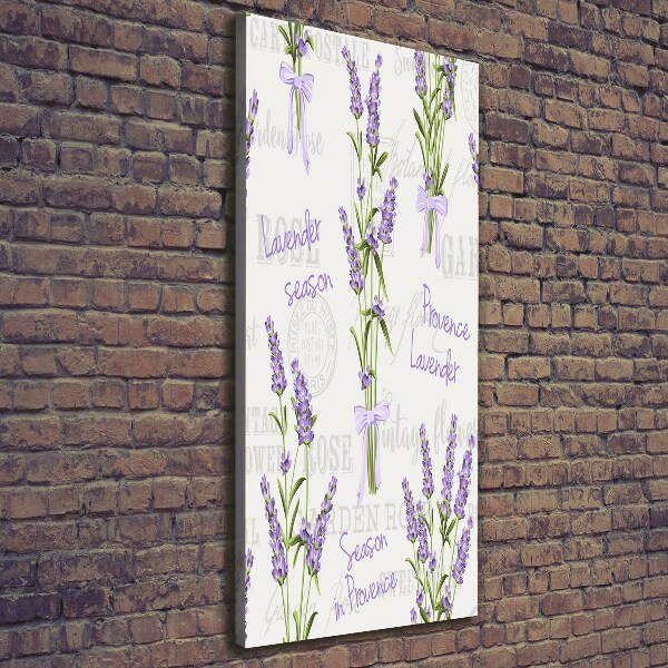 Cuadro canvas decorativo para salón vertical Lavanda