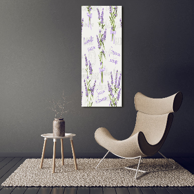 Cuadro canvas decorativo para salón vertical Lavanda