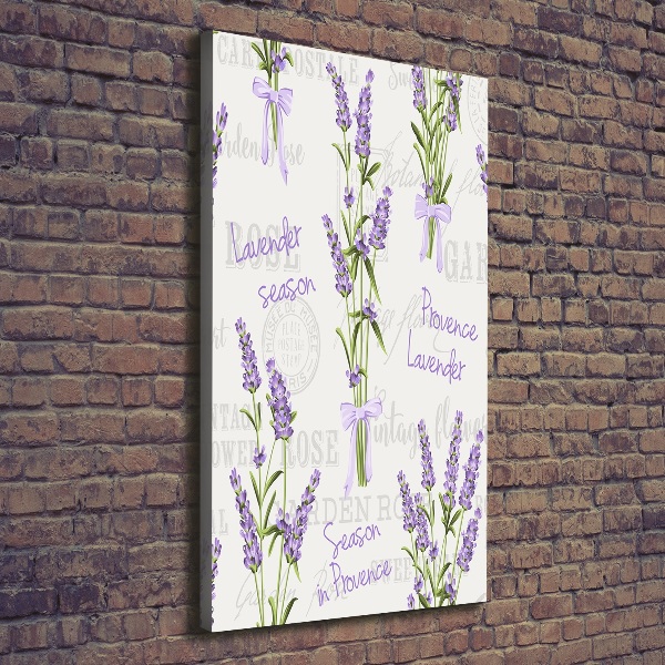 Cuadro canvas decorativo para salón vertical Lavanda