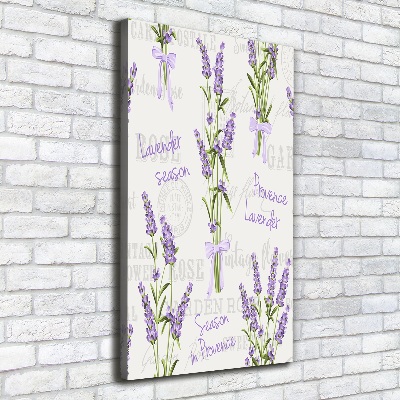 Cuadro canvas decorativo para salón vertical Lavanda