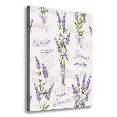 Cuadro canvas decorativo para salón vertical Lavanda