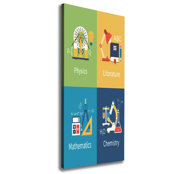 Fotografía en lienzo vertical Asignaturas escolares