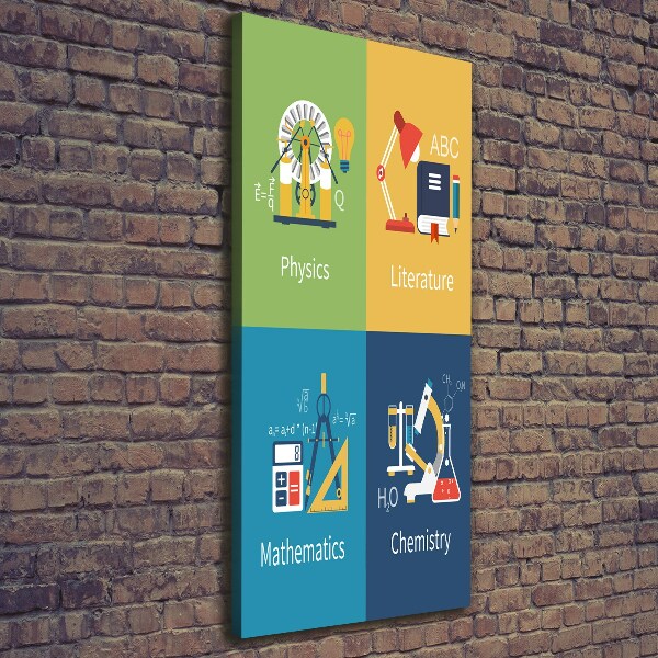 Fotografía en lienzo vertical Asignaturas escolares