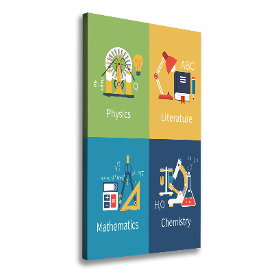 Fotografía en lienzo vertical Asignaturas escolares