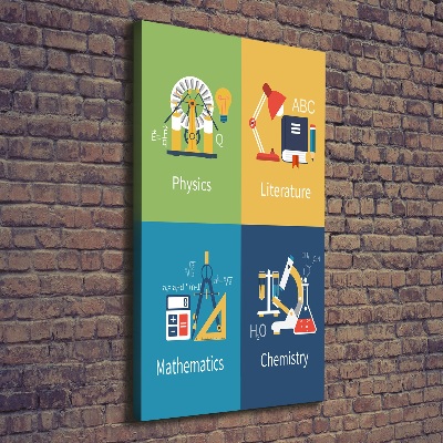 Fotografía en lienzo vertical Asignaturas escolares
