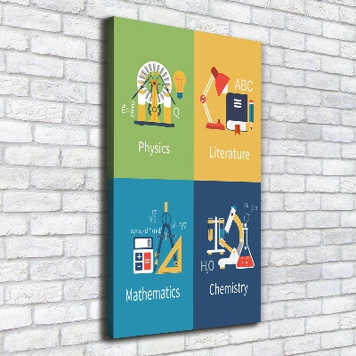 Fotografía en lienzo vertical Asignaturas escolares