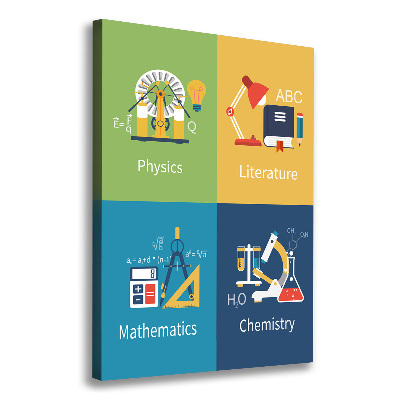 Fotografía en lienzo vertical Asignaturas escolares