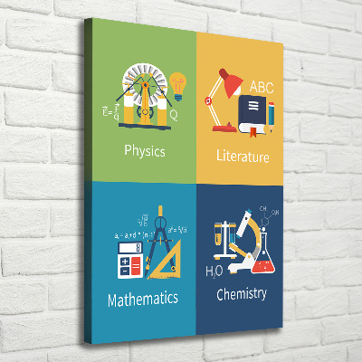 Fotografía en lienzo vertical Asignaturas escolares
