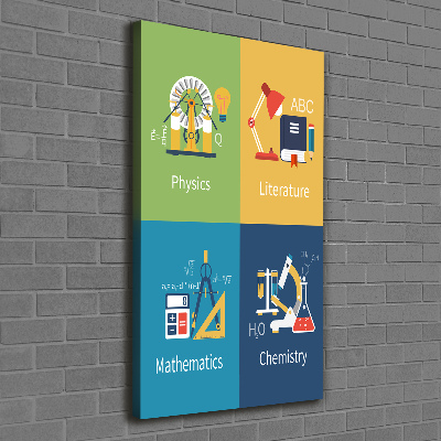 Fotografía en lienzo vertical Asignaturas escolares