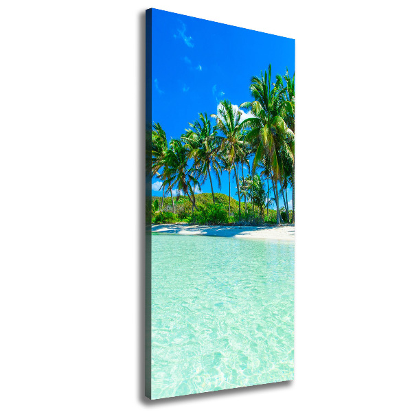 Cuadro moderno en lienzo resistente uv vertical Playa tropical