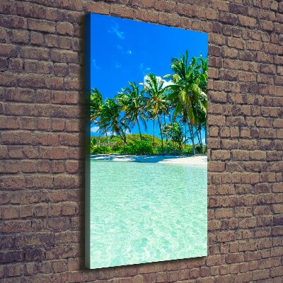 Cuadro moderno en lienzo resistente uv vertical Playa tropical