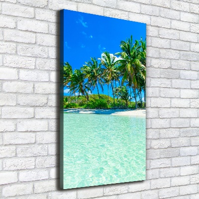 Cuadro moderno en lienzo resistente uv vertical Playa tropical