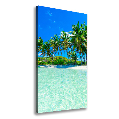 Cuadro moderno en lienzo resistente uv vertical Playa tropical