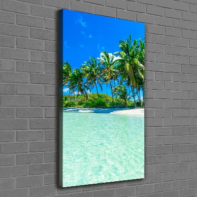 Cuadro moderno en lienzo resistente uv vertical Playa tropical