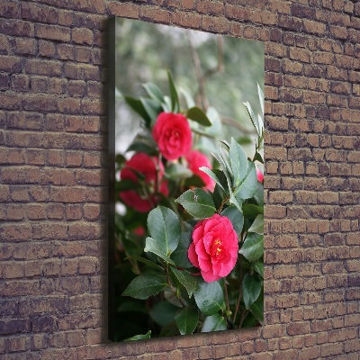 Cuadro canvas decorativo para salón vertical Camelia