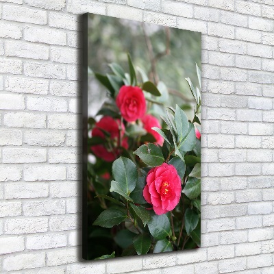 Cuadro canvas decorativo para salón vertical Camelia