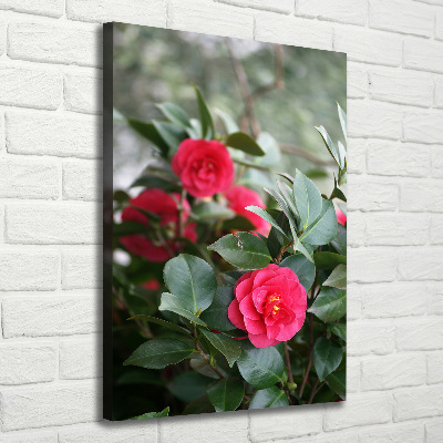 Cuadro canvas decorativo para salón vertical Camelia