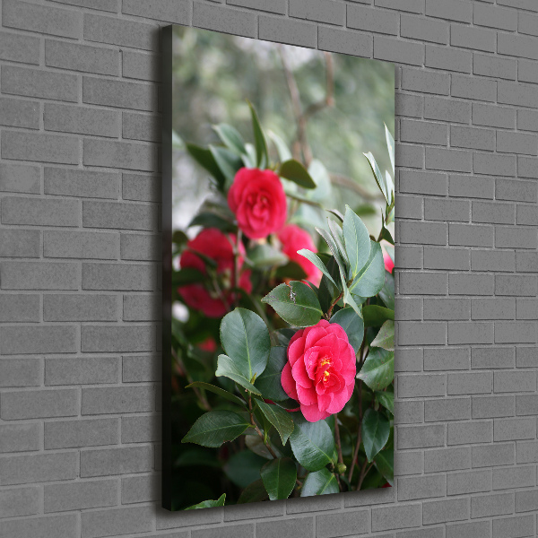 Cuadro canvas decorativo para salón vertical Camelia