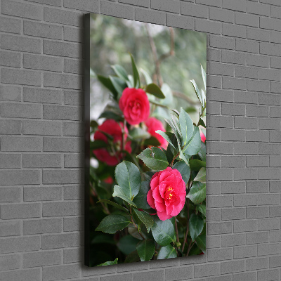 Cuadro canvas decorativo para salón vertical Camelia
