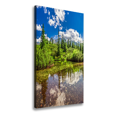 Cuadro moderno en lienzo resistente uv vertical Lago en las montañas