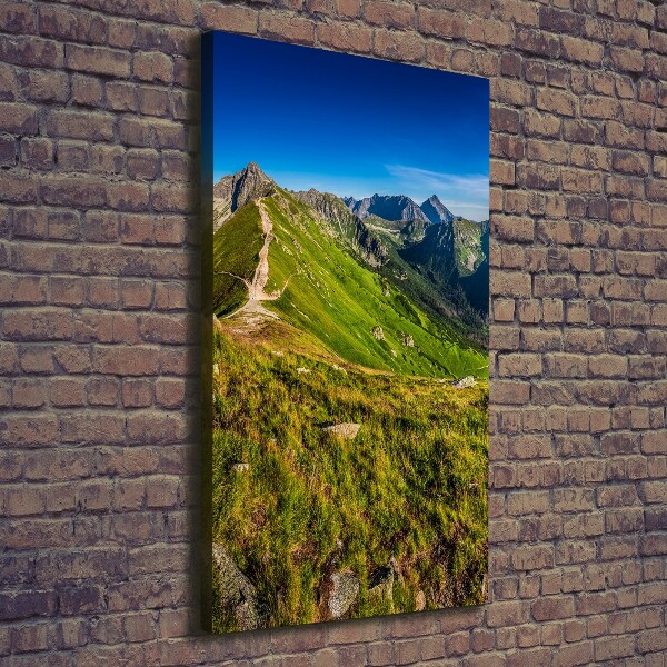 Cuadro canvas decorativo para salón vertical Montañas Tatra