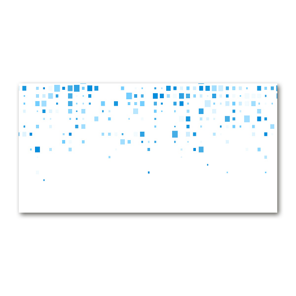 Impresión en cristal con acabado brillante horizontal Cuadrados azules