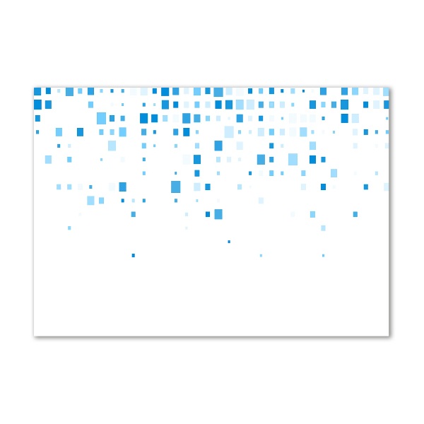 Impresión en cristal con acabado brillante horizontal Cuadrados azules