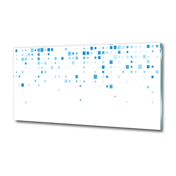 Impresión en cristal con acabado brillante horizontal Cuadrados azules