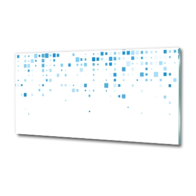 Impresión en cristal con acabado brillante horizontal Cuadrados azules