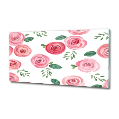 Impresión en cristal con acabado brillante horizontal Rosas