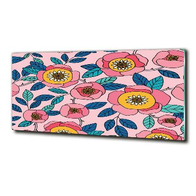 Foto en cristal de alta calidad con impresión uv horizontal flores rosas