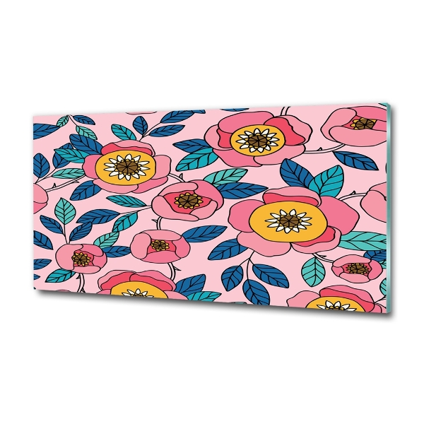 Foto en cristal de alta calidad con impresión uv horizontal flores rosas