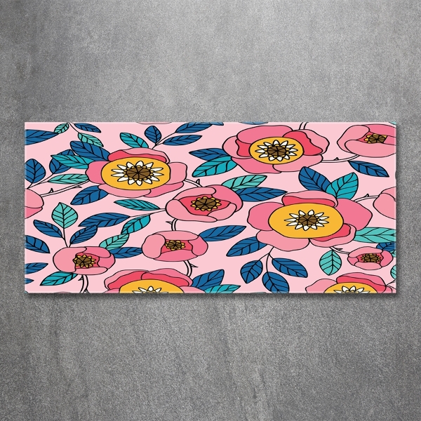 Foto en cristal de alta calidad con impresión uv horizontal flores rosas