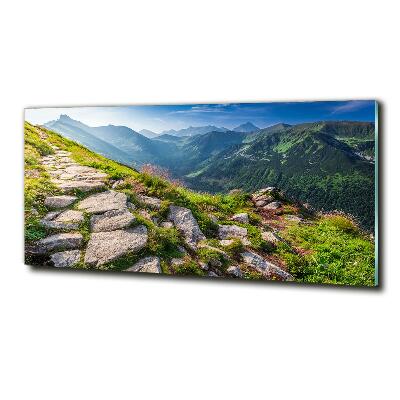 Cuadro de cristal templado moderno horizontal Amanecer en los montes Tatra