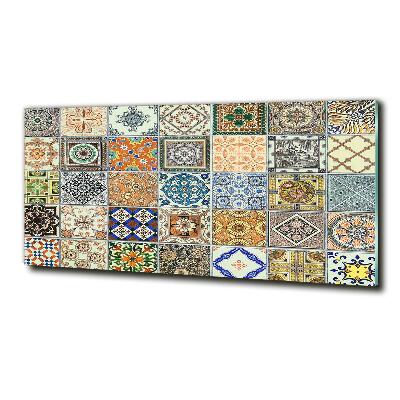 Cuadro decorativo de vidrio para salón horizontal Azulejos de cerámica