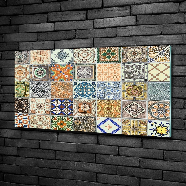 Cuadro decorativo de vidrio para salón horizontal Azulejos de cerámica