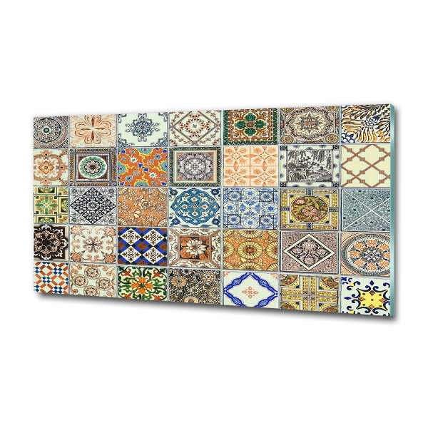 Cuadro decorativo de vidrio para salón horizontal Azulejos de cerámica