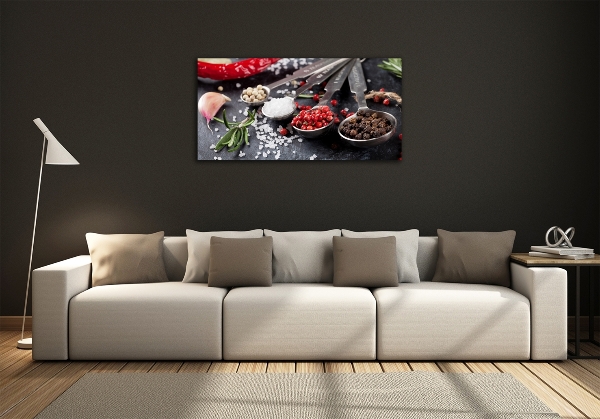 Foto en cristal de alta calidad con impresión uv horizontal Hierbas y especias