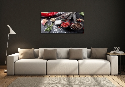 Foto en cristal de alta calidad con impresión uv horizontal Hierbas y especias