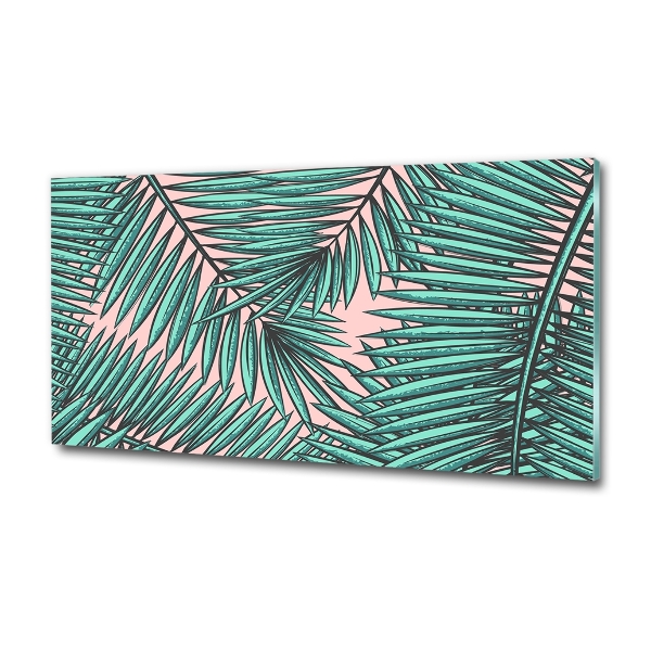 Impresión en cristal con acabado brillante horizontal hojas de palma