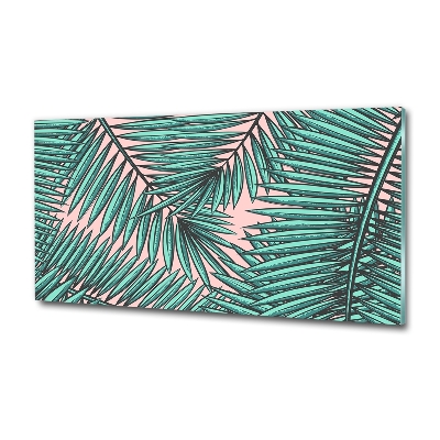 Impresión en cristal con acabado brillante horizontal hojas de palma