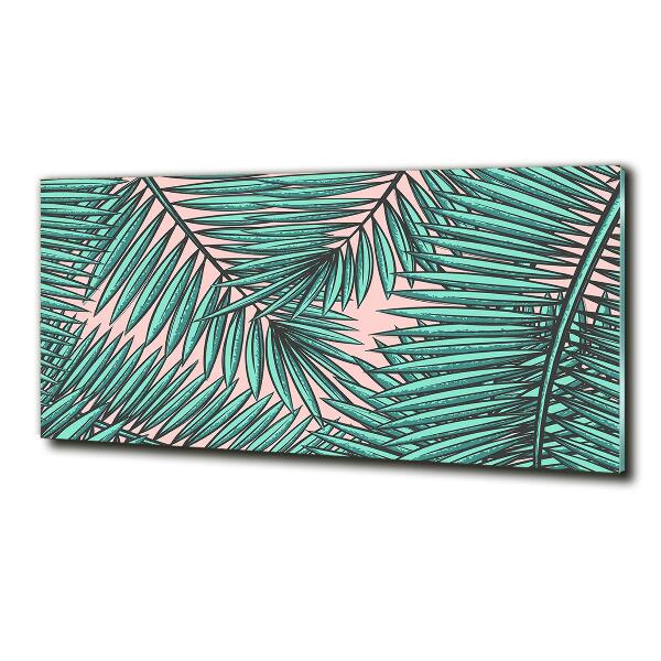Impresión en cristal con acabado brillante horizontal hojas de palma