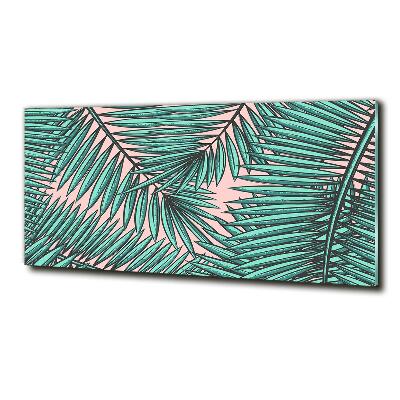 Impresión en cristal con acabado brillante horizontal hojas de palma