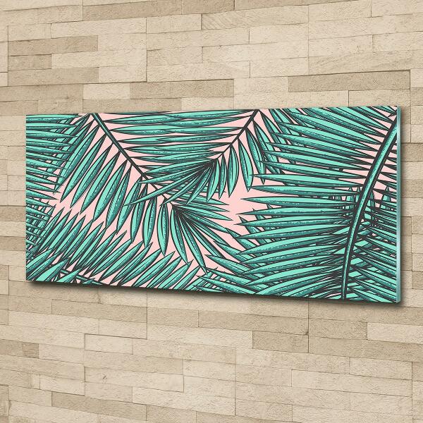 Impresión en cristal con acabado brillante horizontal hojas de palma