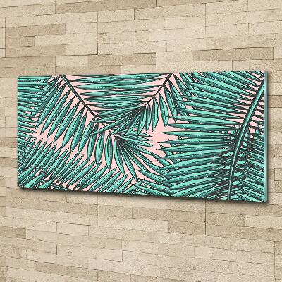 Impresión en cristal con acabado brillante horizontal hojas de palma
